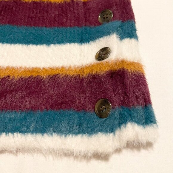 Free People Fig Jam Combo Ciara Fuzzy Mini Skirt Size Small - Picture 2 of 16